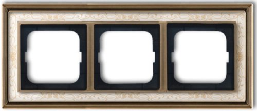 Рамка универсальная ABB Династия 3-м. античная латунь/белая роспись фото Рамка универсальная ABB Династия 3-м. античная латунь/белая роспись картинка